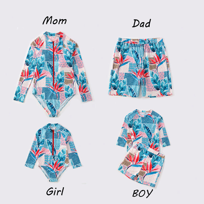 Wholesale Parent-Child one-piece Polyester Swimwear